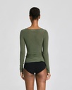 GAI+LISVA Toppur Anne Wrap LS Wool Top Olive