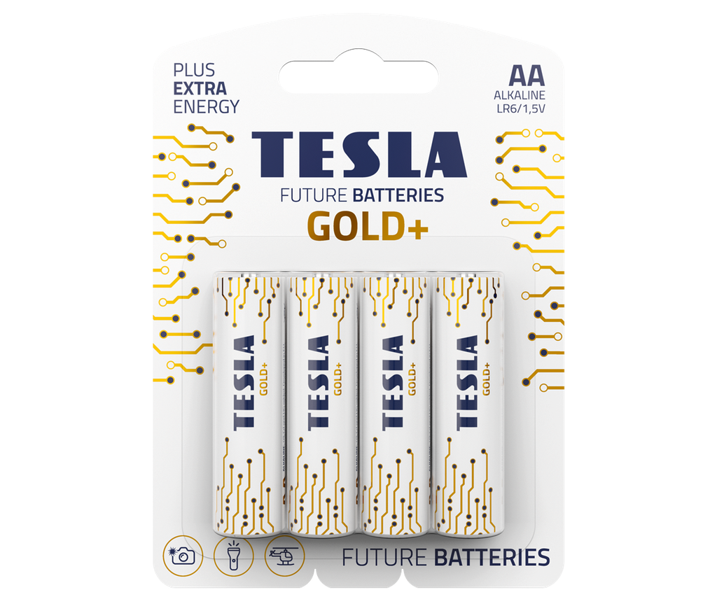 Tesla AA Gold+ 4 í pk. Alk. rafhl.