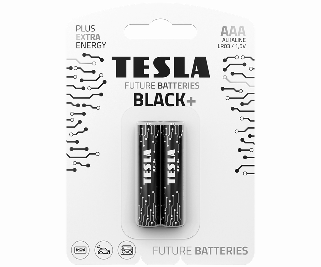 Tesla AAA Black+ 2 í pk. Alk. rafhl.