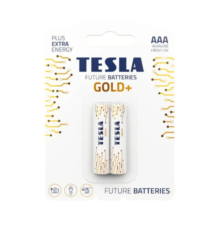 Tesla AAA Gold+ 2 í pk. Alk. rafhl.
