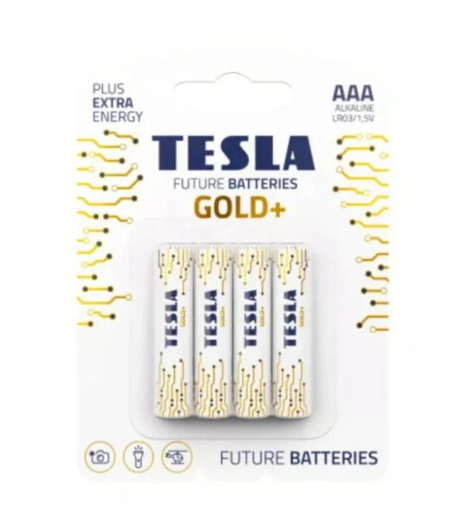 Tesla AAA Gold+ 4 í pk. Alk. rafhl.