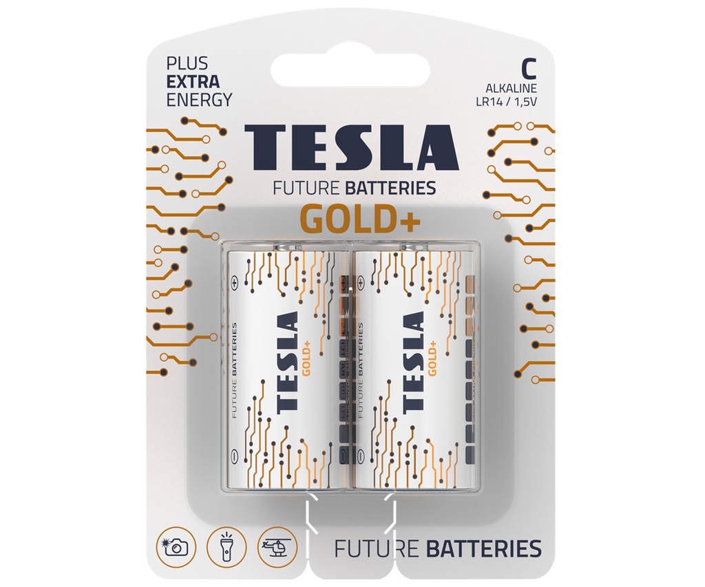 Tesla C Gold+ 2 í pk. Alk. rafhl.