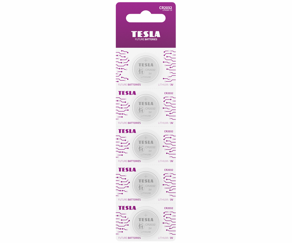 Tesla CR2032 5 stk í pk. Lithium rafhl.
