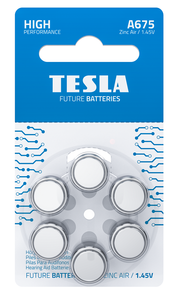 Tesla A675 - Heyrnatækja rafhl. 6 stk.pk.