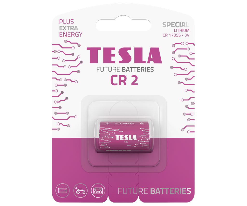 Tesla CR2 - 1 stk í pk. LiFeS2 rafhl.