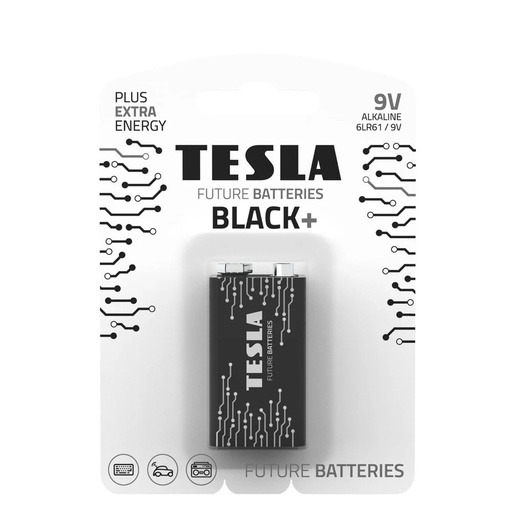 [14090120] Tesla 9V Black+ 1stk í pk. Alk. rafhl.