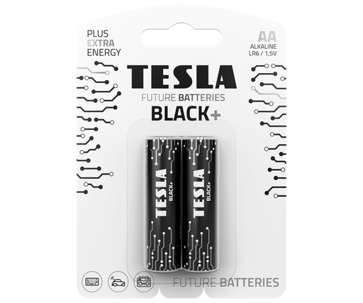 [14060220] Tesla AA Black+ 2 í pk. Alk. rafhl.