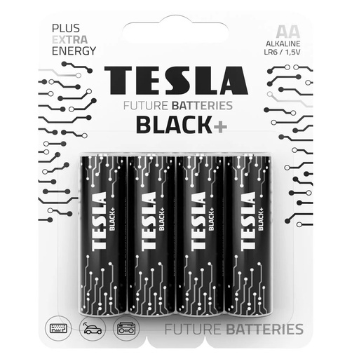 [14060420] Tesla AA Black+ 4 í pk. Alk. rafhl.