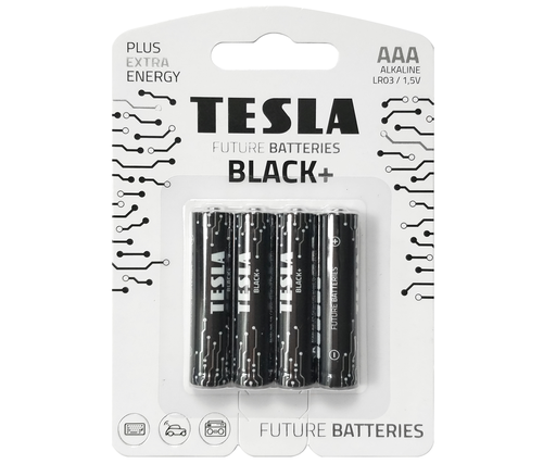 [14030420] Tesla AAA Black+ 4 í pk. Alk. rafhl.