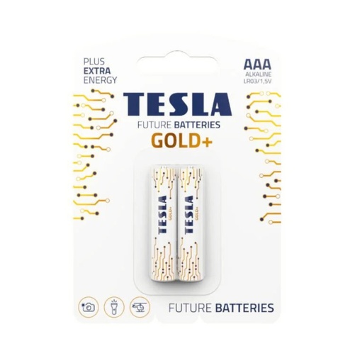 [12030220] Tesla AAA Gold+ 2 í pk. Alk. rafhl.