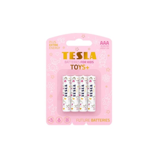 [11030421] Tesla AAA Toys+ bleik 4 í pk. Alk. rafhl.