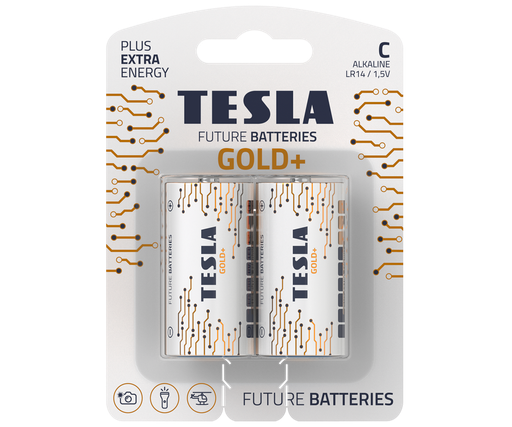 [12140222] Tesla C Gold+ 2 í pk. Alk. rafhl.