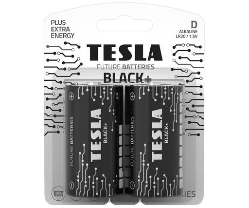[14200220] Tesla D Black+ 2 í pk. Alk. rafhl.