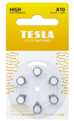 [17100620] Tesla A10 - Heyrnatækja rafhl. 6 stk.pk.