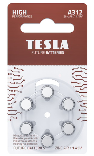[17310620] Tesla A312 - Heyrnatækja rafhl. 6 stk.pk.