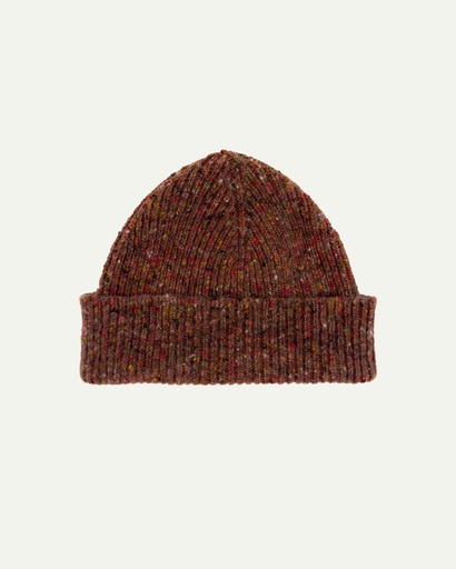 Uskees Húfa #4003 speckled donegal wool hat Chestnut