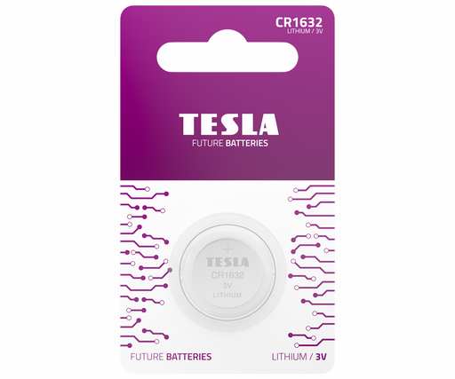 [19630120] Tesla CR1632 1 stk í pk. Lithium rafhl.